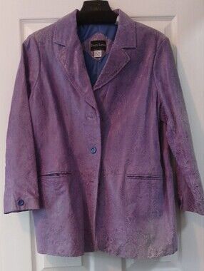 Terry Lewis Paisley Purple Suede Blazer